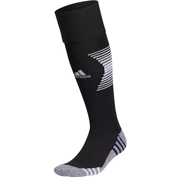 Adidas Soccer Team Speed Black Cushioned Socks Size Men's 5-8.5 Women's 7-10 NEW - Picture 1 of 10